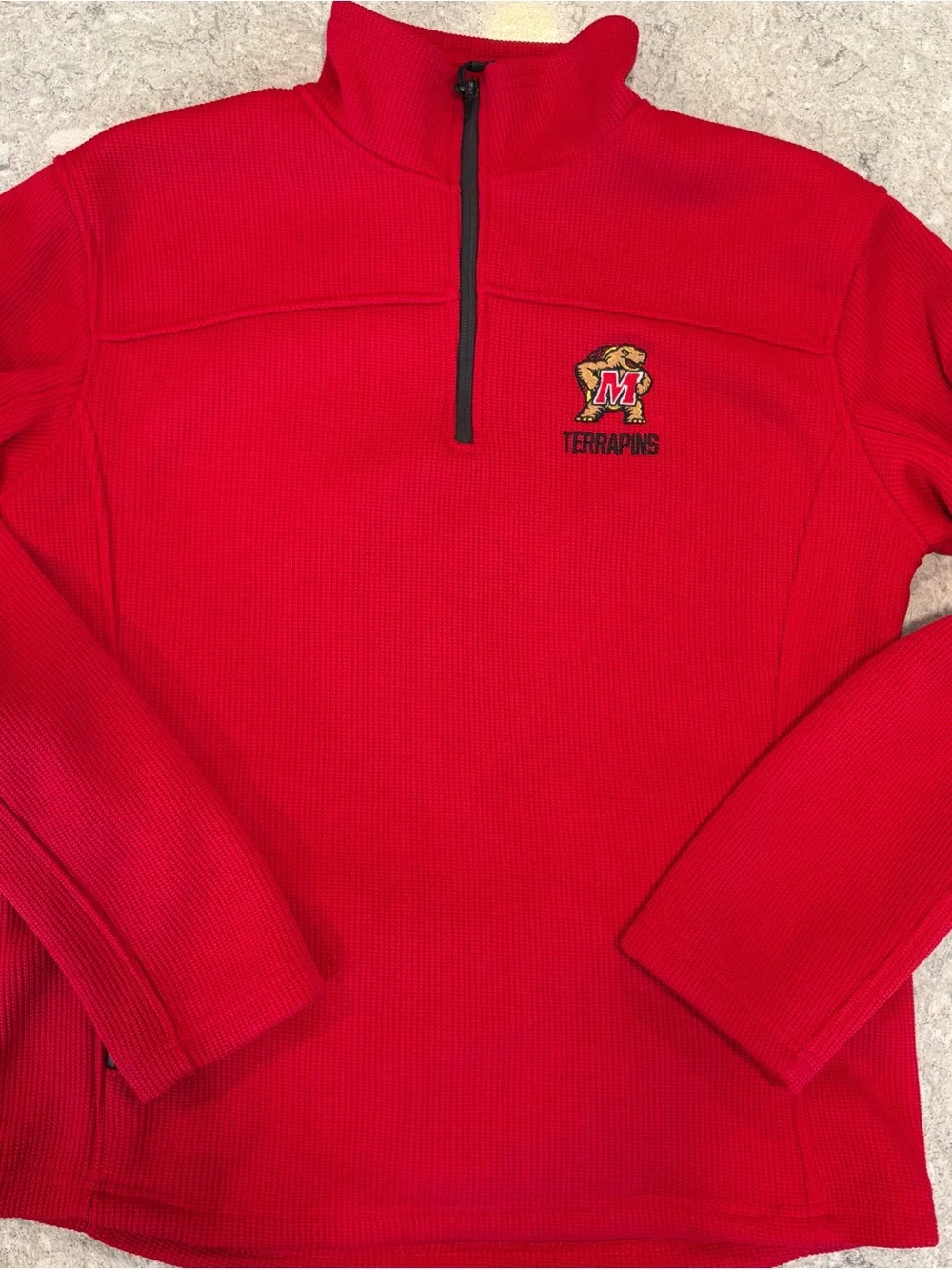 Maryland Terrapins Campus Heritage Men's Red Quarter-Zip Pullover-Medium